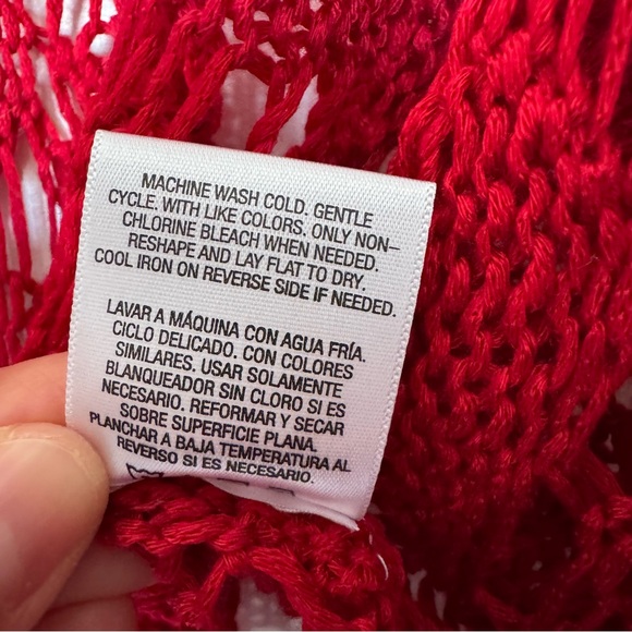 BONGO Red Openwork Crochet Cardigan - Picture 9 of 9